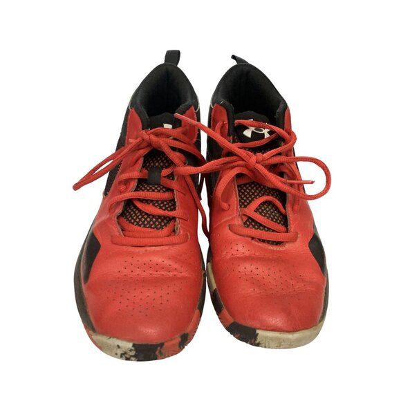 Under Armour 3023533 Lockdown 5 Youth size 5Y Red Black Mesh Basketball sneakers - Picture 2 of 8